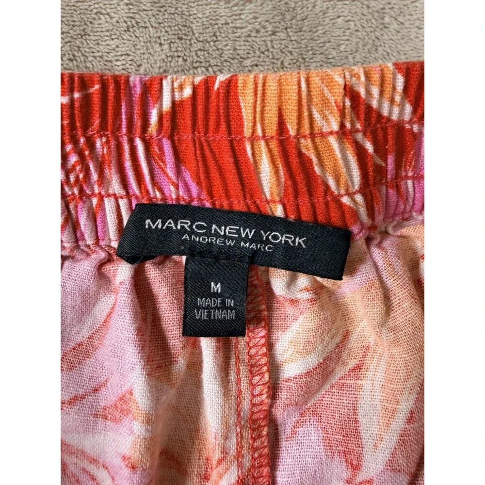 Marc New York Andrew Marc Tropical Floral Pull On Wide Leg Pants M - Picture 9 of 15